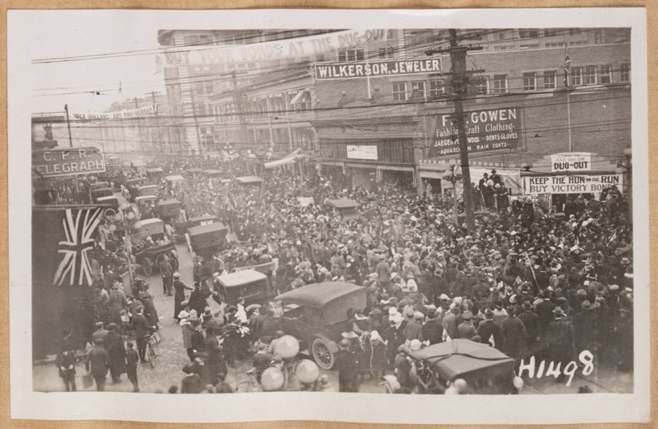 Nov. 7, 1919, parade in Victoria