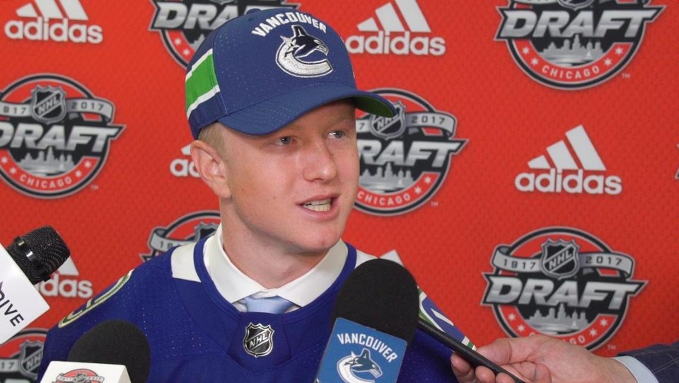 Jack Rathbone at the 2017 NHL Entry Draft.