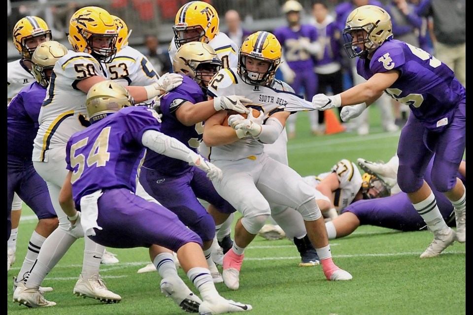 The always hard running of Andrew Kraft wasn't enough for the South Delta Sun Devils in their season-ending 44-12 playoff loss Vancouver College on Saturday at B.C. Place Stadium.