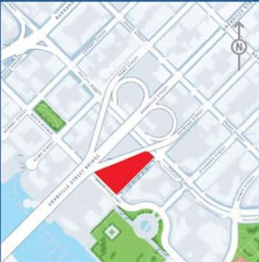 The location of the proposed 54-storey tower.