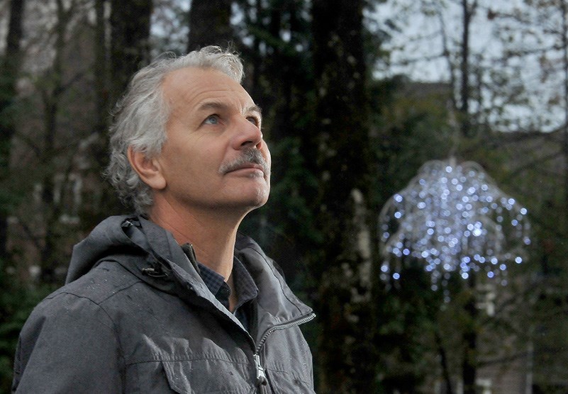 MARIO BARTEL/THE TRI-CITY NEWS
Coquitlam's landscape manager, Bruce Tiessen, checks out the progess of lights and decorations being installed for the annual Lights at Lafarge Christmas display that will be officially turned on Nov. 24.