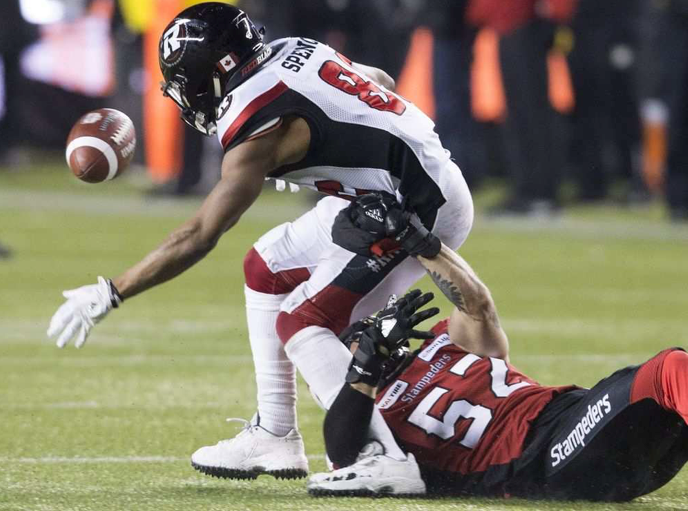A forced fumble by SDSS grad Riley Jones was a huge play in the Calgary Stampeders 27-16 win over Ottawa on Sunday at the 106th Grey Cup in Edmonton.