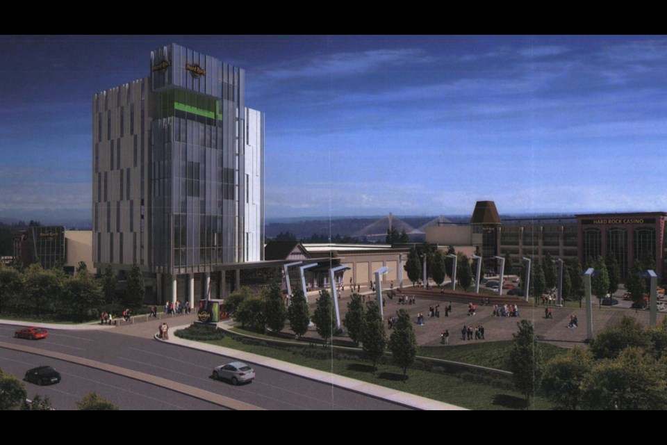 Artist rendering of the proposed Hard Rock Casino Hotel which received a development permit from Coquitlam council this week.