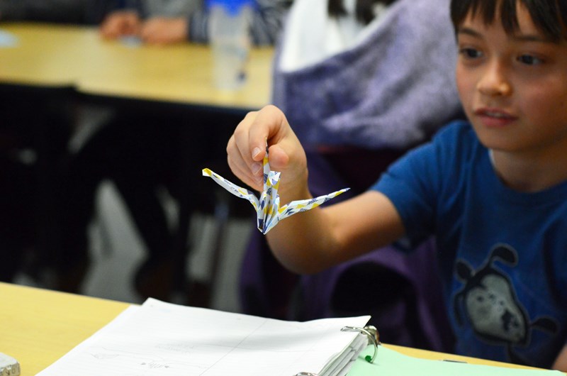 paper crane, Brantford Park Elementary