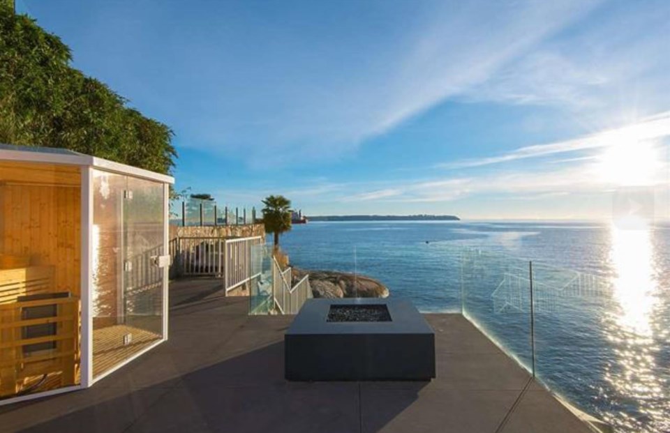 West Vancouver Marine Drive house sauna firepit terrace