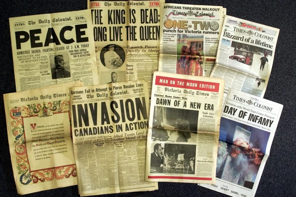 160 years of news From the British Colonist to today's Times Colonist