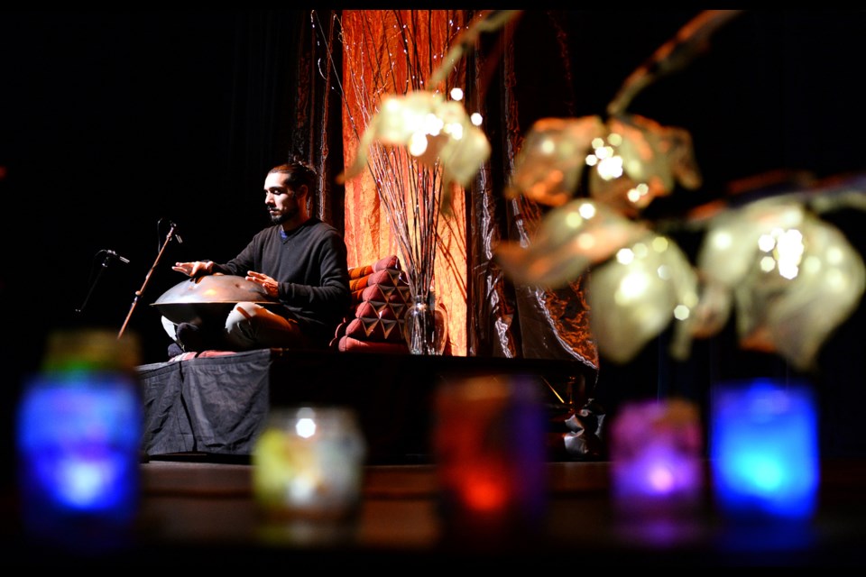 Zamir Dhanji performs on the hang drum.