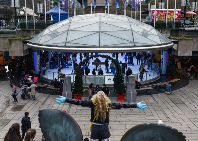 Looking for something to do on Christmas Day? There’s ice skating at Robson Square from noon until 5