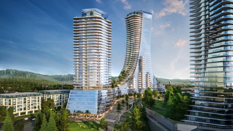 These two towers, Building 3 and 4, at Oakridge will contain 504 market condo units. Source: Westban