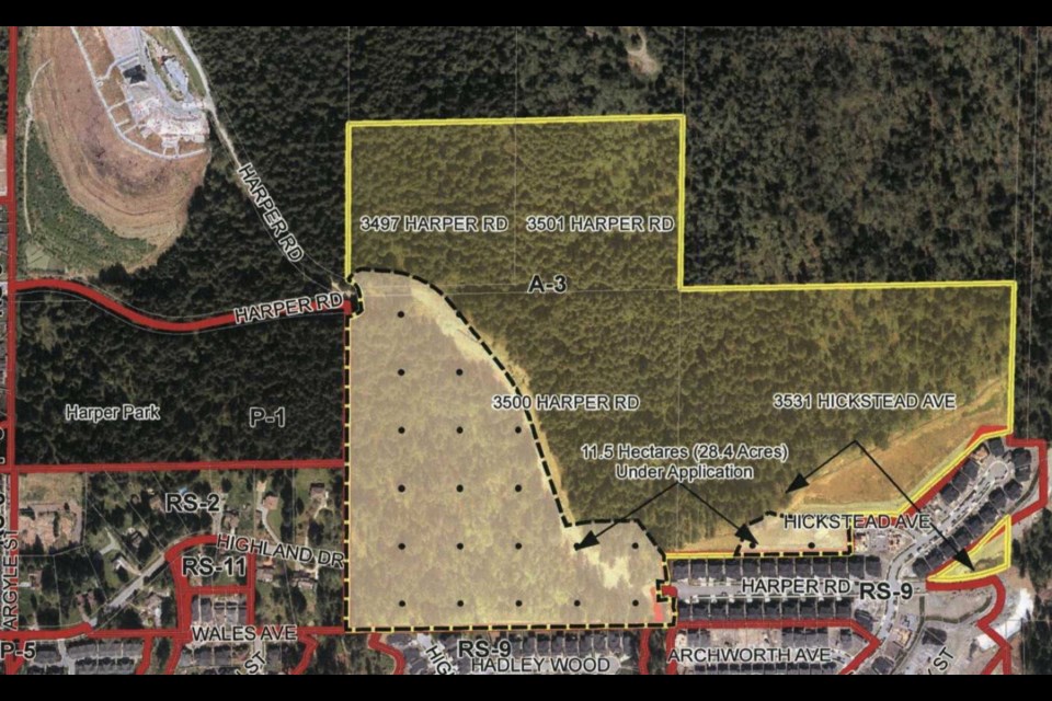 Map of a proposed Burke Mountain subdivision that will be adjacent to forested land.