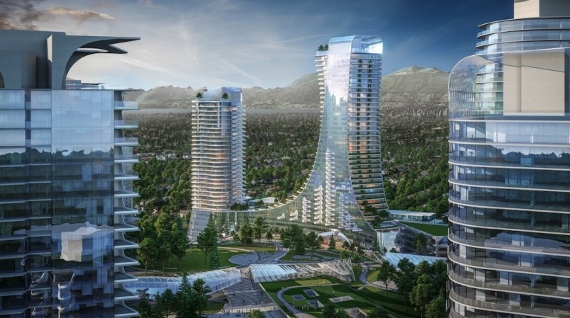 Oakridge Centre's first phase, buildings 3 and 4, will be 32 and 42 storeys respectively, under the current designs. | Westbank/Henriquez Partnership Architects