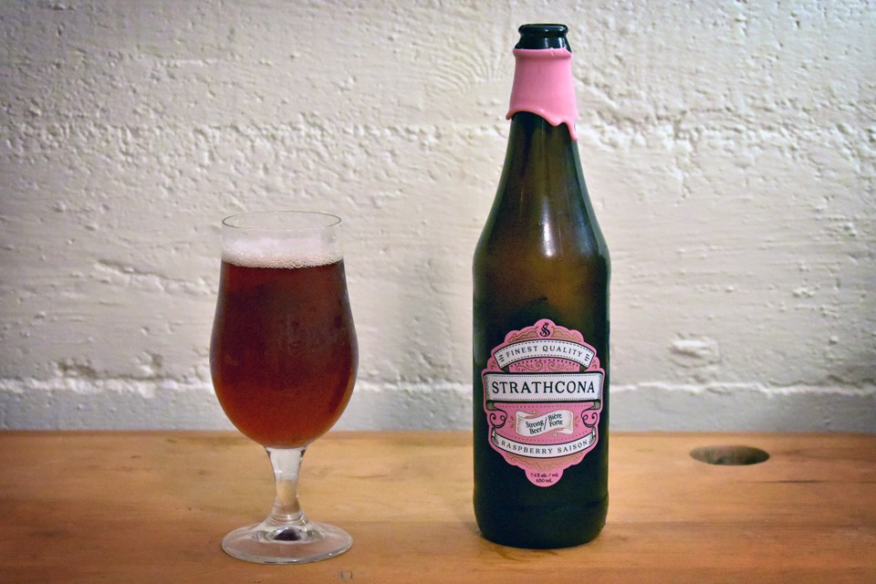Much like the packaging, the flavours of Strathcona’s Raspberry Saison are bold and hard to ignore.