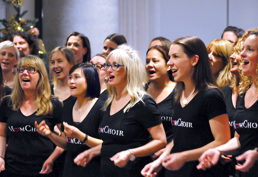 Members of MomChoir perform Christmas classics during a visit and sing-a-long with residents at Westerleigh Parc in West Vancouver. MomChoir was formed earlier this year and now boasts more than 50 members. photo Paul McGrath, North Shore News