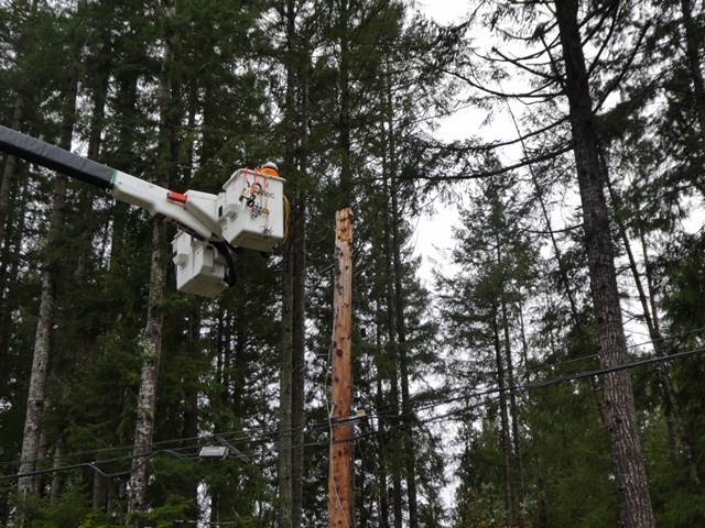 A B.C. Hydro crew makes repairs. File image