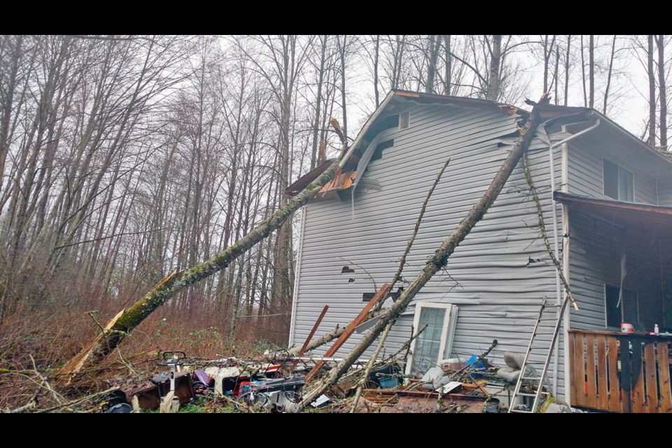 Lester Joe has been told 80 per cent of his house near Duncan will have to be rebuilt after trees crashed onto the roof during the Dec. 20 windstorm.