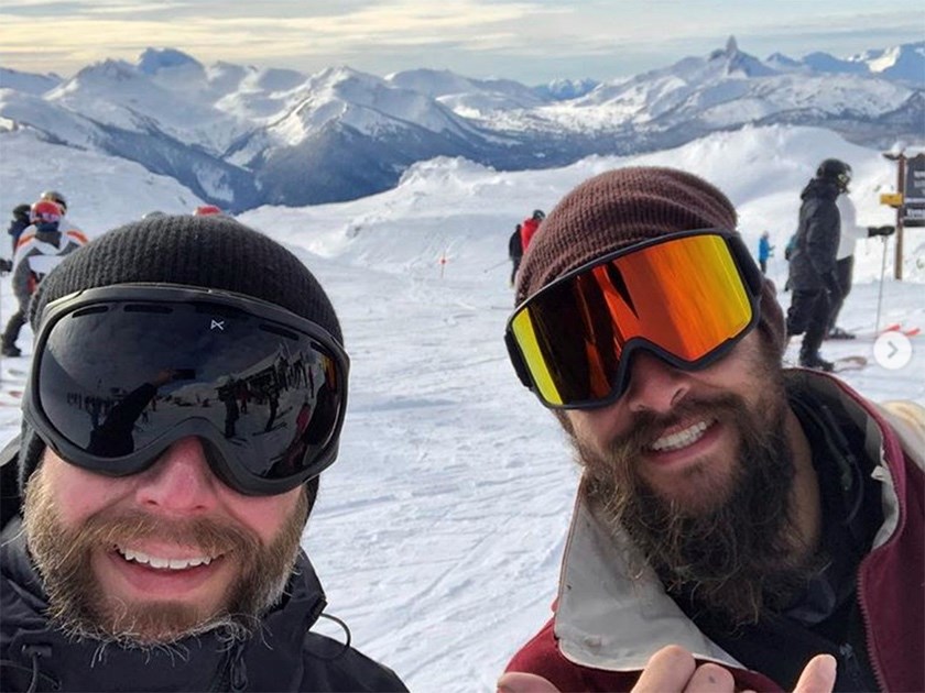 Actor Jason Momoa posted a series of photos and a video from Whistler on Instagram
