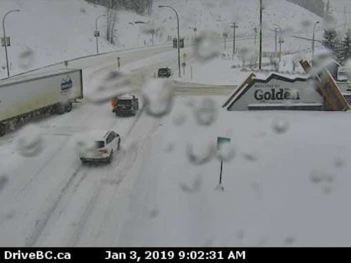 Highway 1 is closed in both directions between Revelstoke and Golden due to avalanche risk. The Roge