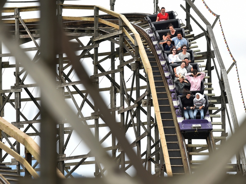 Wooden Coaster Structure Top Head of Wodan Editorial Image - Image