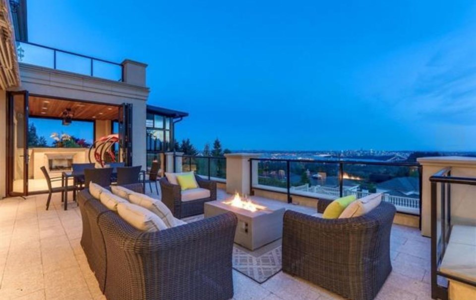 $18-6m West Van mansion firepit terrace
