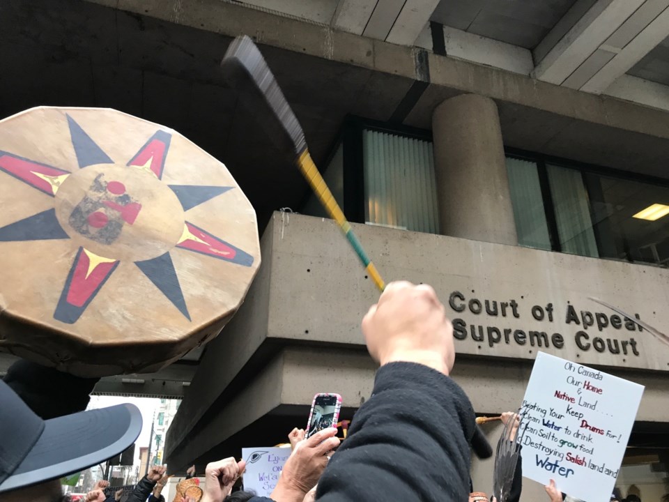 Protesters rally in support of the Wet’suwet’en nation Tuesday