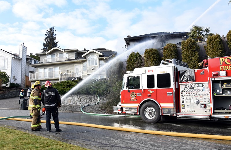 Fire damaged a home in the Citadel neighbourhood of Port Coquitlam Monday morning sending plumes of smoke that could be seen for miles.