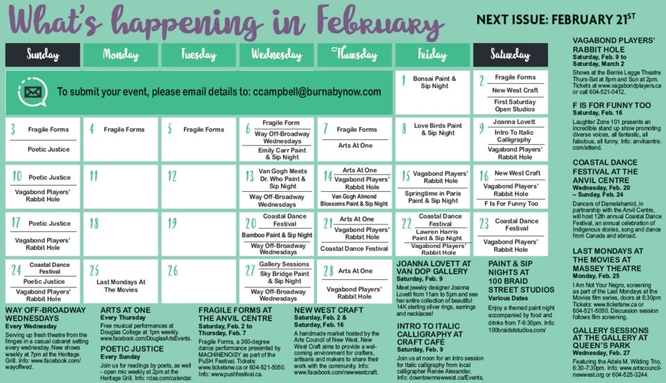 feb 2019 new west events