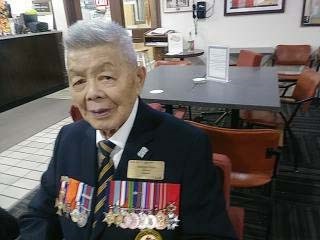 George Chow, 97, received his 50-year Royal Canadian Legion member medal. Photo submitted