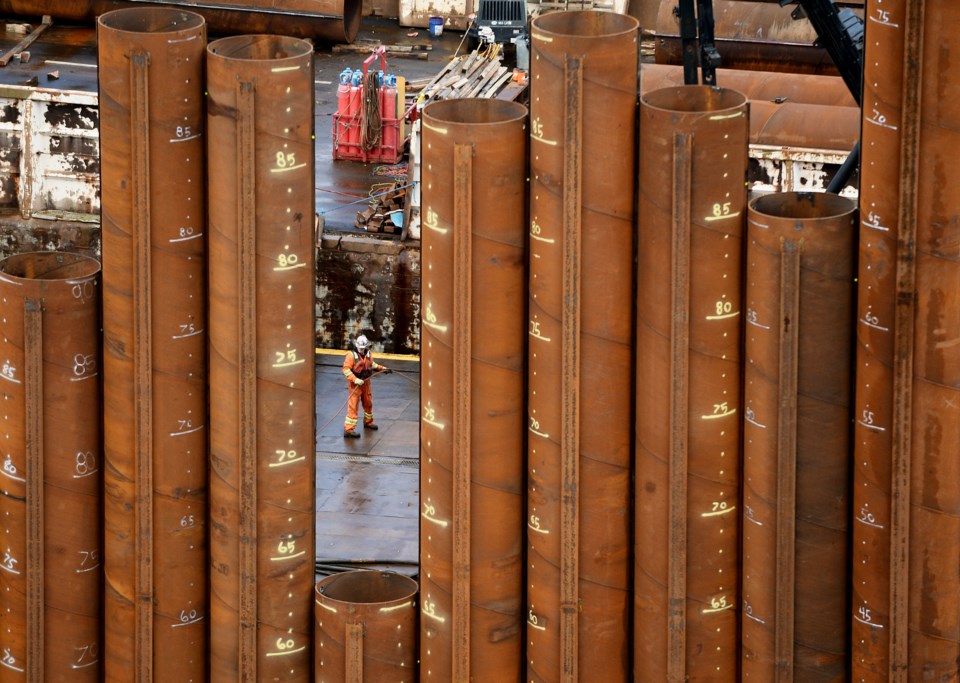 Pier West pile driving