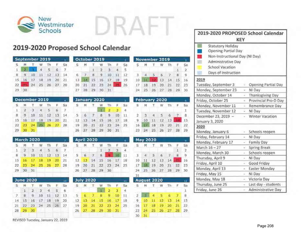proposed calendar