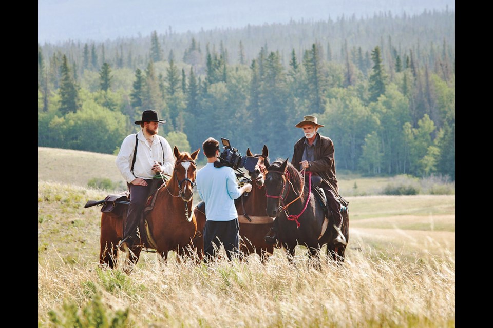 Preston Moe, Trevor Mack and Don Wise discuss a scene during the filming of The Blanketing (2013). North Vancouver City Library will screen a selection of Mack’s work on Feb. 8 to open their new Indigenous Film Series.