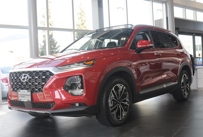 Hyundai has unleashed multiple new products in just the past couple of years, but the most important of all may be the all-new 2019 Santa Fe. It’s a handsome and confident SUV with some innovative safety features. It is available at Jim Pattison Hyundai in the Northshore Auto Mall. photo Mike Wakefield, North Shore News