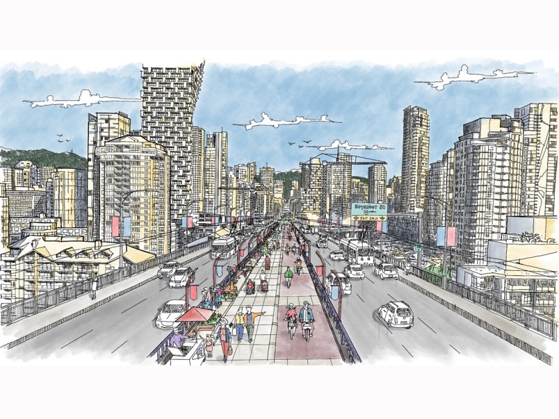 Behold the magical world of the newly imagined Granville Street Bridge. Image courtesy City of Vanco
