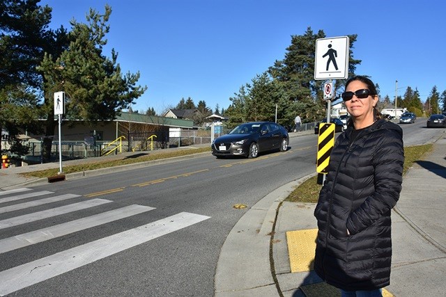 Rochester elementary parent Jill Robillard says drivers are speeding down Decaire Street through a crosswalk at Madore Avenue next to the school making it dangerous for students.