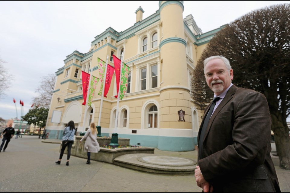 David Leverton, executive director of the Maritime Museum, stands in front of the museum's former site in Bastion Square.