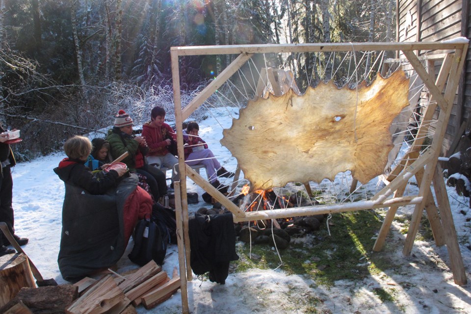 Squamish Elementary students learn to tan deer hides_4