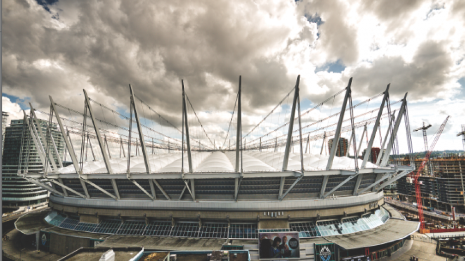 B.C. Place Stadium's new roof cost taxpayers $563 million. Photo Chung Chow