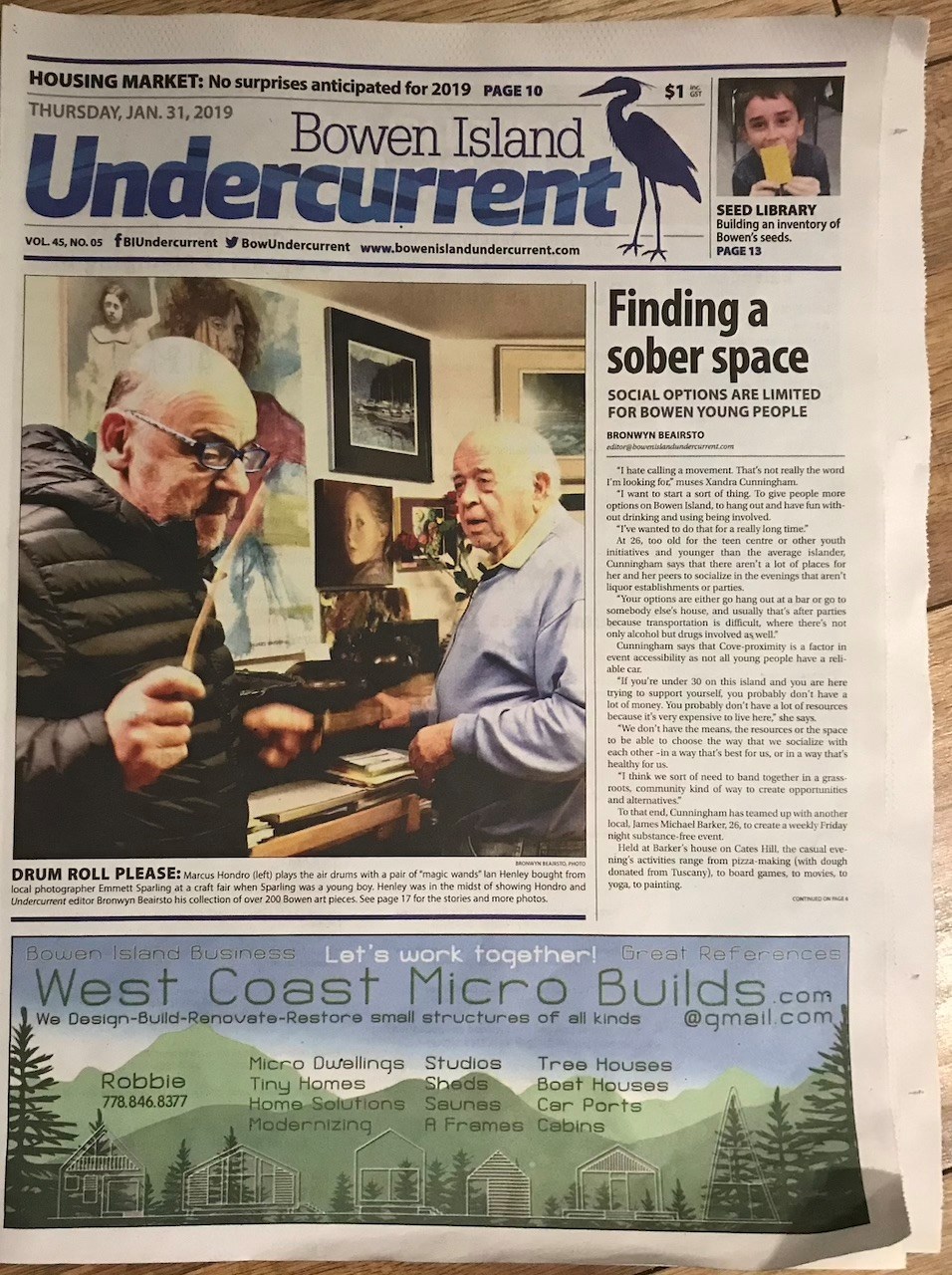 The freshly redesigned January 31, 2019 edition of the Undercurrent.