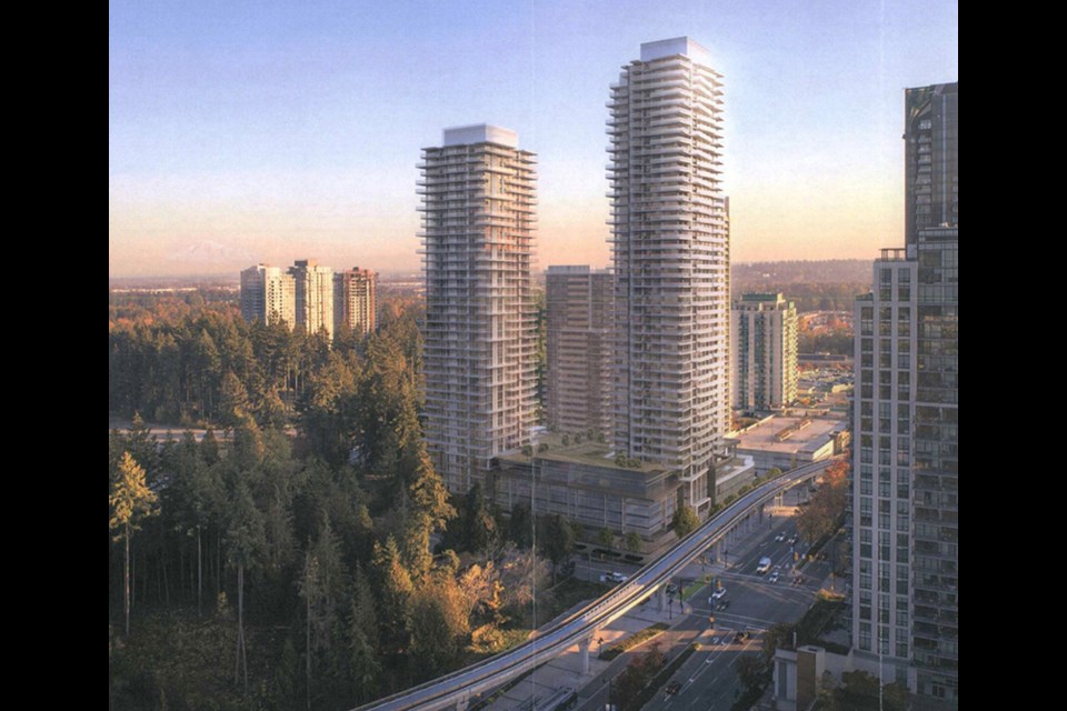 A proposal from Onni, if approved, would see tower of 49, 45 and 25 storeys constructed at Pinetree Way and Glen Drive.