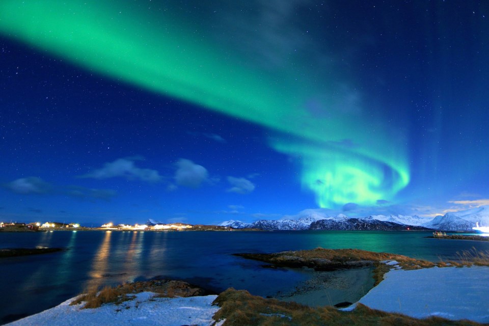 Norway, northern lights, stock photo