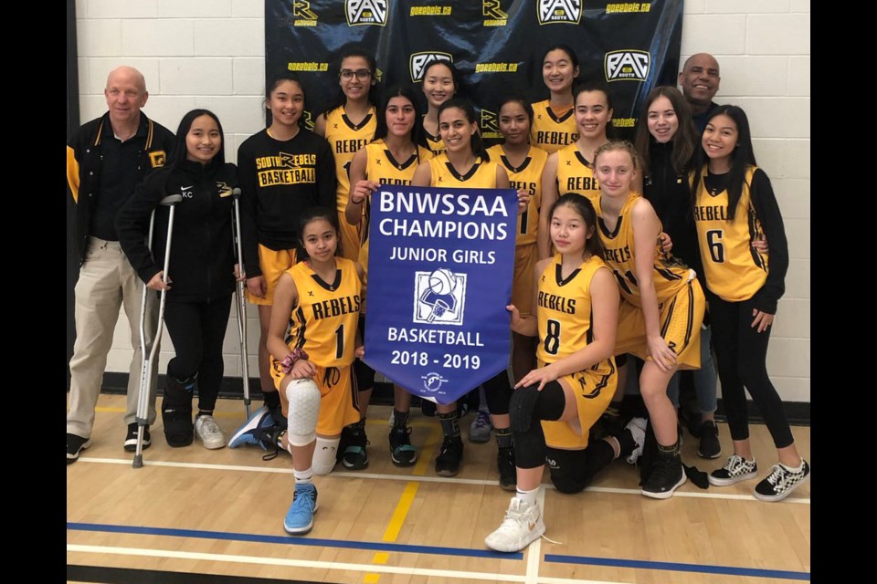 By edging New Westminster 39-29, the Burnaby South Rebels captured the 2019 junior girls basketball league banner. It was part of a successful season on the hardwood for the program.