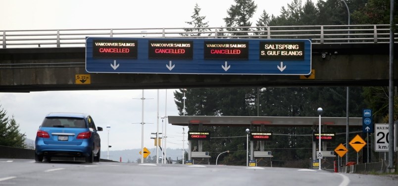 Citing deteriorating weather conditions and snow forecast for later today, B.C. Ferries has just iss