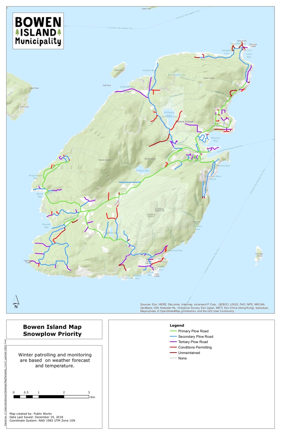 Bowen snow clearing priority map