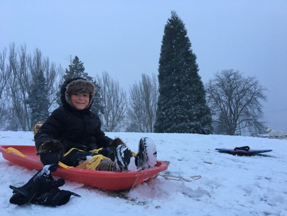 Rare snow days are cause for excitement in Vancouver. Photo Grant Lawrence