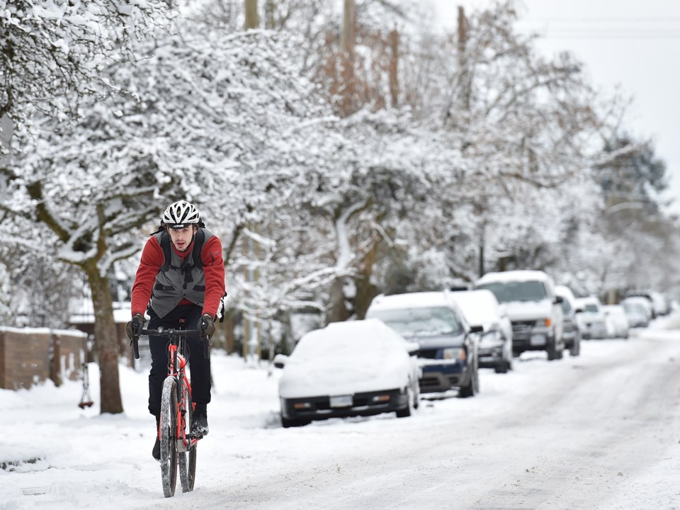 Torontonians might mock us, but Vancouver handles its snow days just fine, thank you very much. Phot