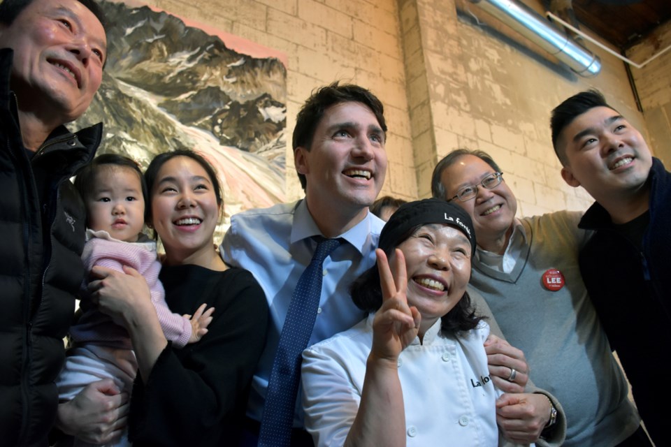 Prime Minister Justin Trudeau visited a South Burnaby cafe Monday afternoon.