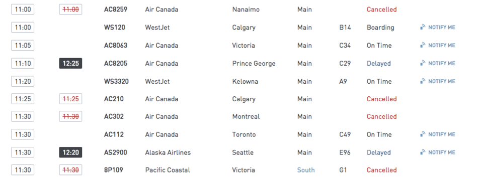 yvr departing flights