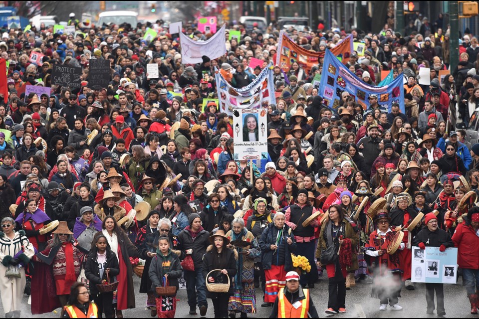 Thousands took part Thursday in the 28th annual Women’s Memorial March, honouring all the women from Vancouver’s Downtown Eastside who have fallen victim to violence. Photo Dan Toulgoet