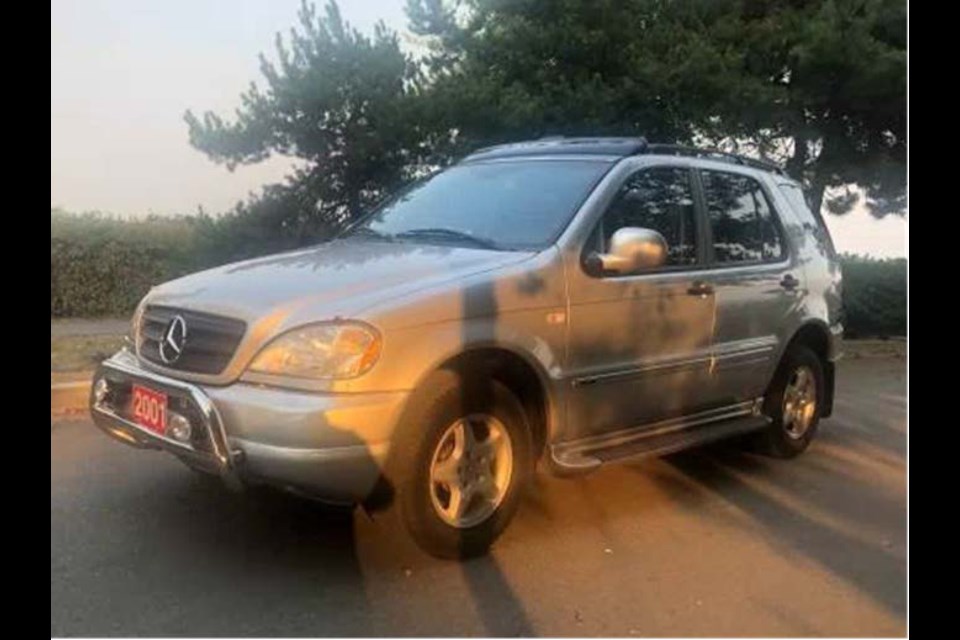 Vancouver police have learned that Joseph Davis, who is subject to a Canada-wide warrant after failing to return to his halfway house, purchased a grey, 2001 Mercedes ML320 and may be headed east to Winnipeg. Photo courtesy Vancouver Police Department