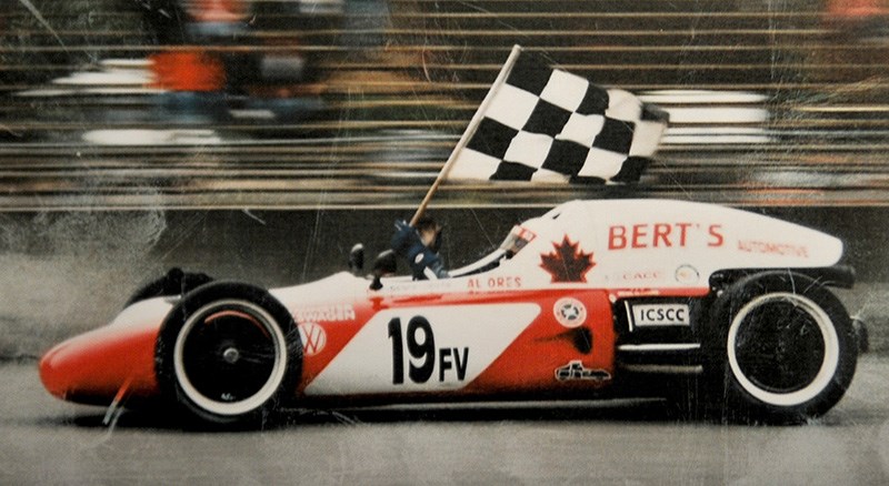 Al Ores' Caldwell D-13 Formula Vee racer was a fixture at Coquitlam's Westwood race track.