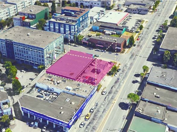 Aerial view of the site looking southeast.